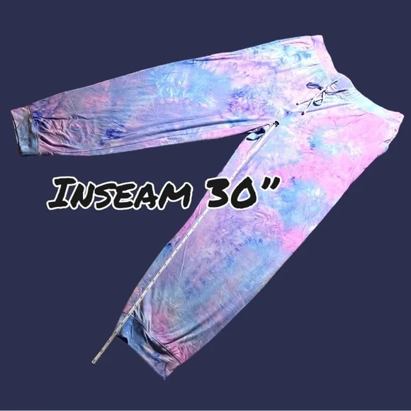 ⭐️HP⭐️NWT Ninexis light weight tie dye joggers in blue, purple and pink. Size 1X - Picture 4 of 8